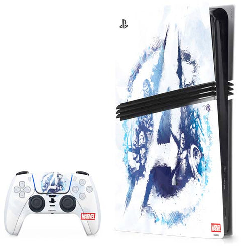 Marvel Avengers Blue Logo PS5 Pro Bundle Skin